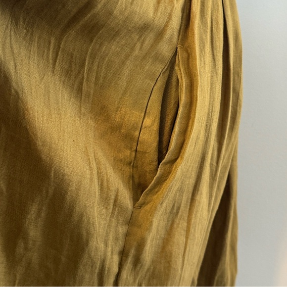 BANANA REPUBLIC Linen Balloon-Sleeve Mini Dress Size 10. Dry Mustard Color. - Picture 10 of 15